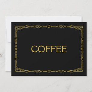 "Coffee" Gold Art Deco Style Wedding Sign