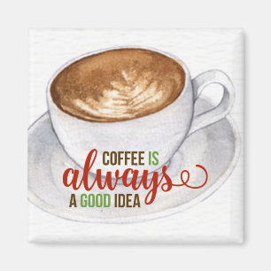 Coffee Good Idea Watercolor Typography    Magnet