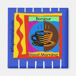 Coffee, Good Morning, edit text Magnet