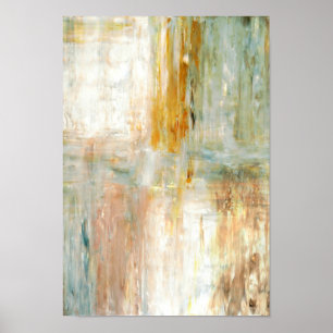 'Coffee' Green Abstract Art Poster