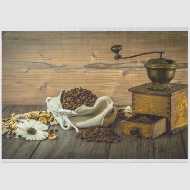 Coffee Grinder Kitchen Vintage 20x30 Decoupage Tissue Paper (Front)