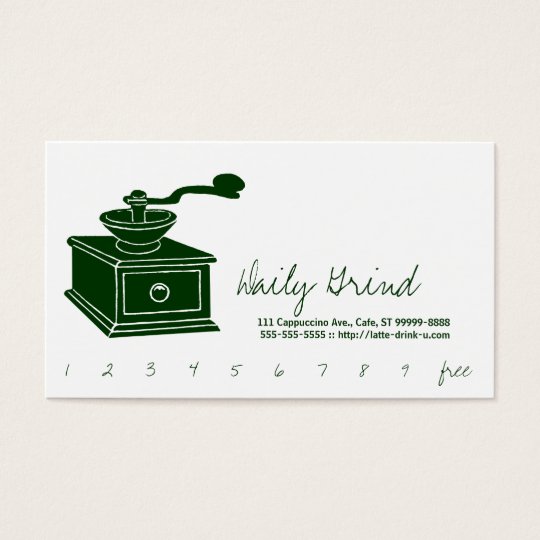Coffee Grinder / Loyalty Punch Business Card