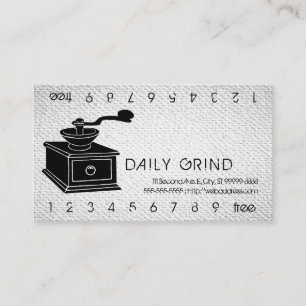 Coffee Grinder / Loyalty Punch on Textured Look Card