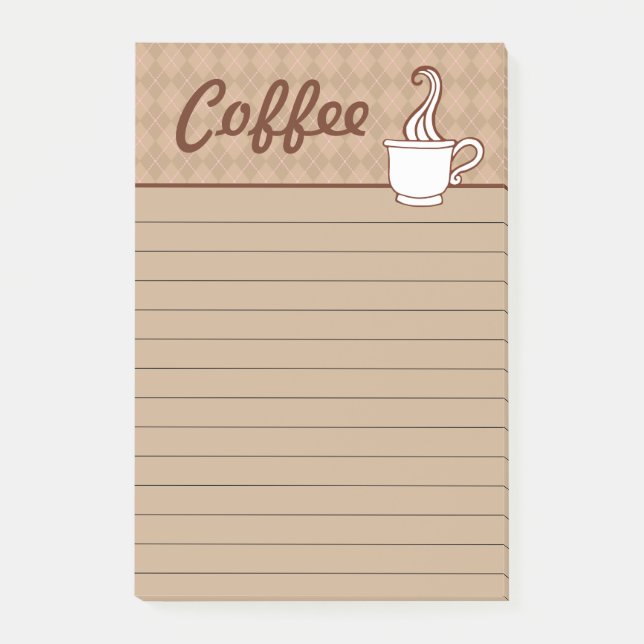Coffee Grocery Shopping List Gift Post-it Notes (Front)