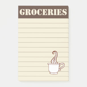 Coffee Grocery Shopping List Post It Notes Gift