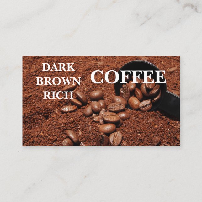 Coffee Grounds Roasted Beans Business Card (Front)