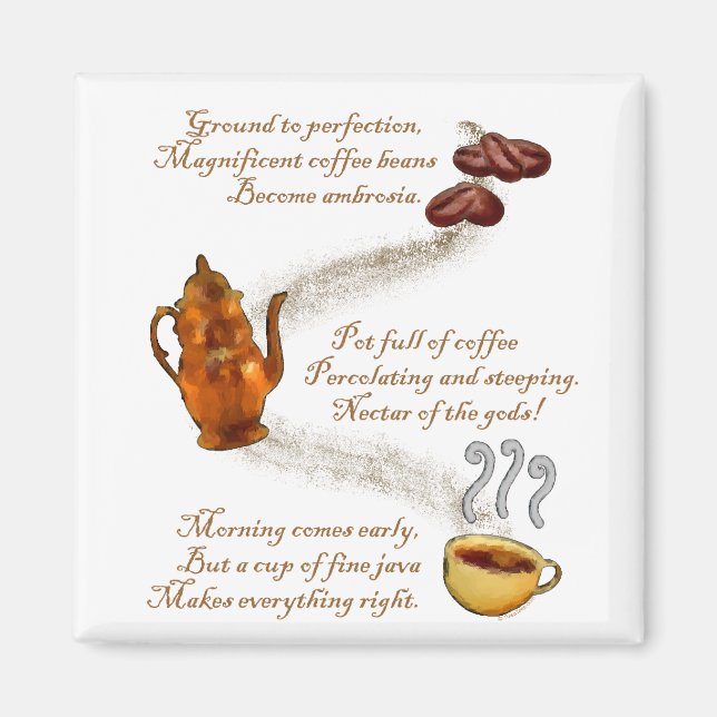 Coffee Haiku Refrigerator Magnet (Front)