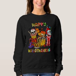 Coffee Halloween Thanksgiving Christmas Happy Hall Sweatshirt