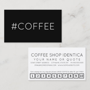 #COFFEE hashtag loyalty punch card