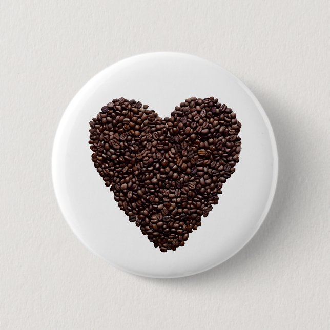 Coffee Heart 6 Cm Round Badge (Front)