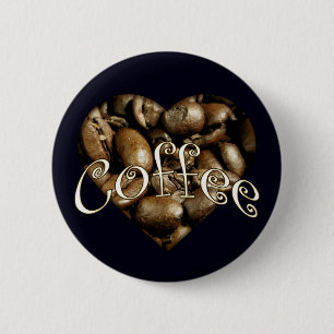 Coffee Heart 6 Cm Round Badge