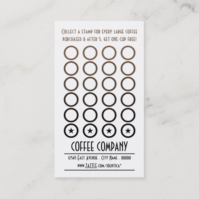 coffee heart art get one free loyalty card (Back)