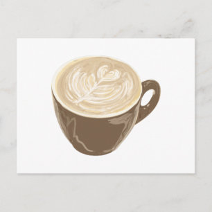 coffee heart art postcard