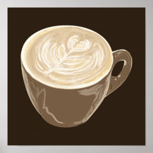 coffee heart art poster