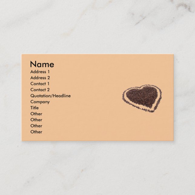 Coffee Heart Business Card (Front)
