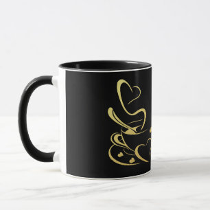 Coffee Heart Gold Mug