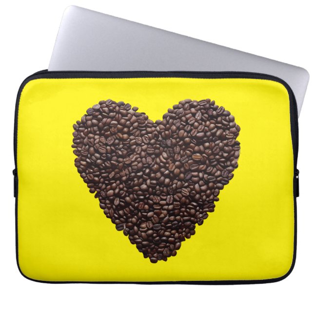Coffee Heart Laptop Sleeve (Front)