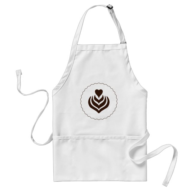 Coffee Heart Latte Art Minimal Logo Standard Apron (Front)