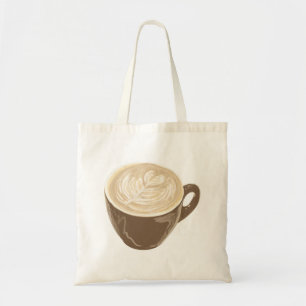 coffee heart latte art tote bag