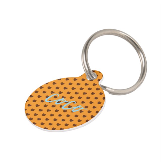 Coffee Heart Pet Tag (Side)