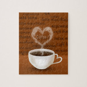 Coffee? Heart Shaped Smoke Jigsaw Puzzle