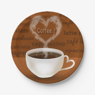 Coffee? Heart Shaped Smoke Paper Plate
