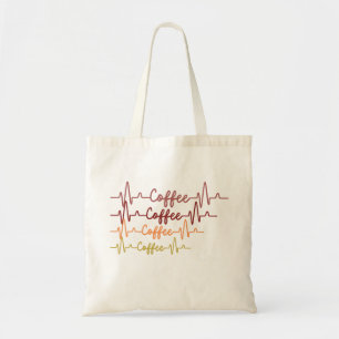 Coffee Heartbeat – Caffeine is Life Design Tote Bag