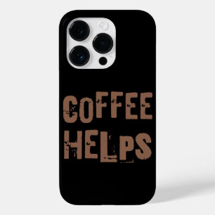 coffee helps funny retro typography cafe saying Case-Mate iPhone 14 pro case