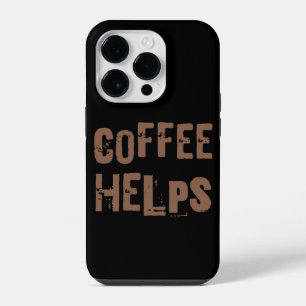 coffee helps funny retro typography cafe saying iPhone 14 pro case