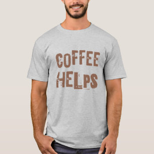 coffee helps funny retro typography cafe saying T-Shirt