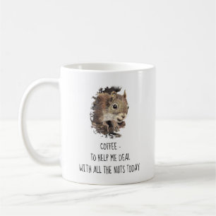 Coffee helps Me Deal with all the Nuts Squirrel  M Coffee Mug