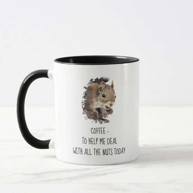 Coffee helps Me Deal with all the Nuts Squirrel  Mug (Left)