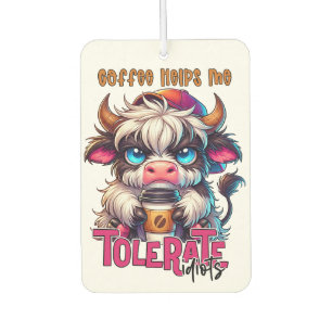 Coffee Helps Me Tolerate Idiots  Car Air Freshener