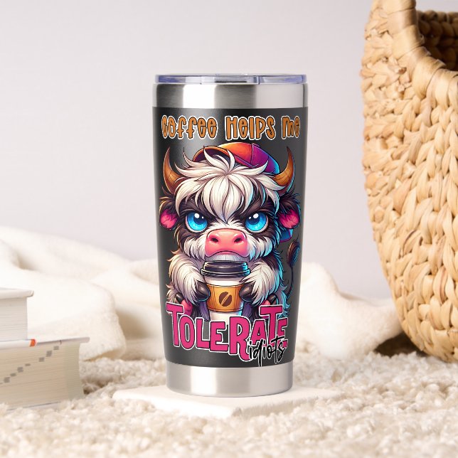 Coffee Helps Me Tolerate Idiots  Insulated Tumbler (Living Room (Rotated))