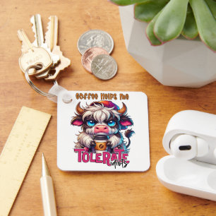 Coffee Helps Me Tolerate Idiots Key Ring