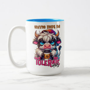 Coffee Helps Me Tolerate Idiots Two-Tone Coffee Mug
