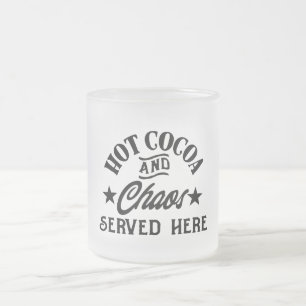 coffee hot cocoa and chaos funny mug design