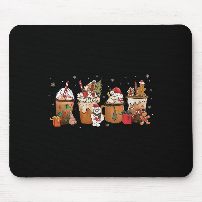 Coffee Hot Cocoa Merry Christmas Xmas Family  Mouse Mat (Front)