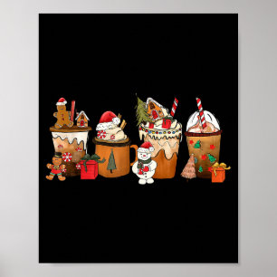 Coffee Hot Cocoa Merry Christmas Xmas Family Pajam Poster