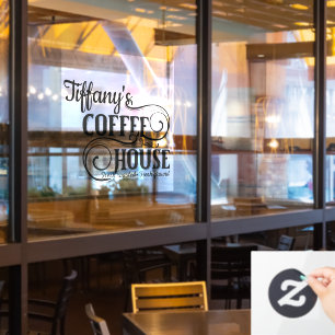 Coffee House Custom Business Window Cling