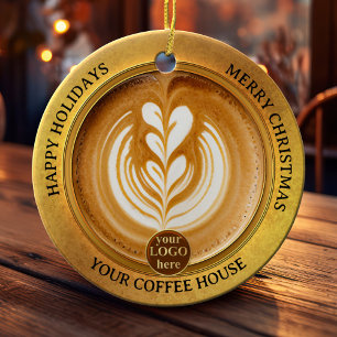 Coffee House Logo Christmas  Ceramic Tree Decoration