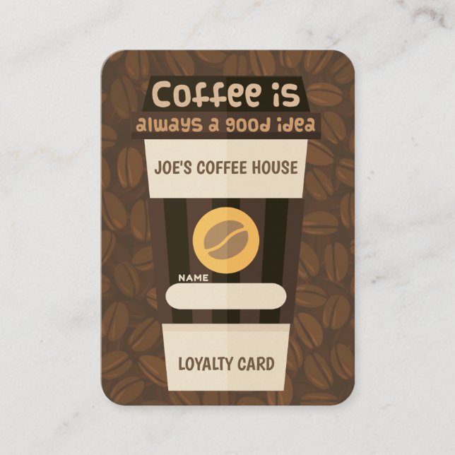 coffee house loyalty business card (Front)