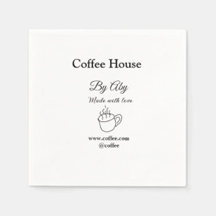 Coffee house made with love add text website socia napkin