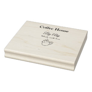 Coffee house made with love add text website socia rubber stamp