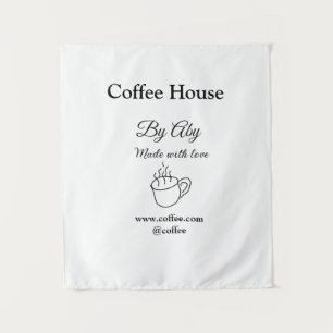 Coffee house made with love add text website socia tapestry