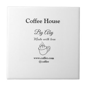 Coffee house made with love add text website socia tile