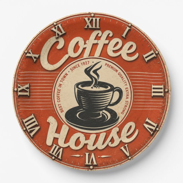 Coffee House  Paper Plate (Front)