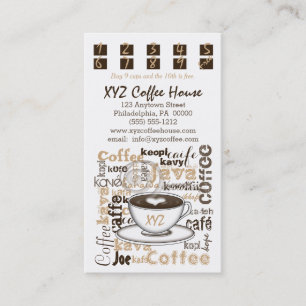 Coffee House Punch   Loyalty Cards