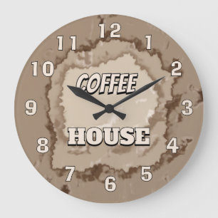 Coffee House Rustic Large Clock