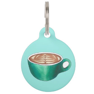 Coffee House Shop Latte Cappuccino Barista Café Pet Tag